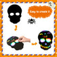 MGparty Halloween Crafts 42PCS Halloween Rainbow Scratch Mask Magic Scratch Paper Art for Kids Birthday Classroom Decoration Par