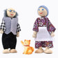 Jzszera Wooden Dollhouse People, 2-4 Inches Doll House Dolls Family With 2 Pets (Dog And Cat)