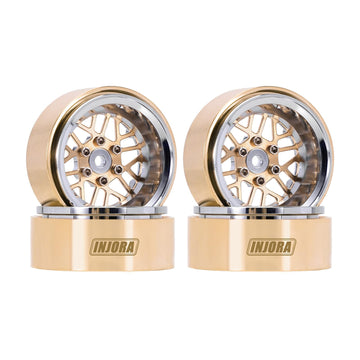 Injora Moduwheel 1.3    Negative Offset Brass & Aluminum Beadlock Wheels Rim For 1/18 1/24 Rc Crawlers Trx4M Scx24 Upgrade