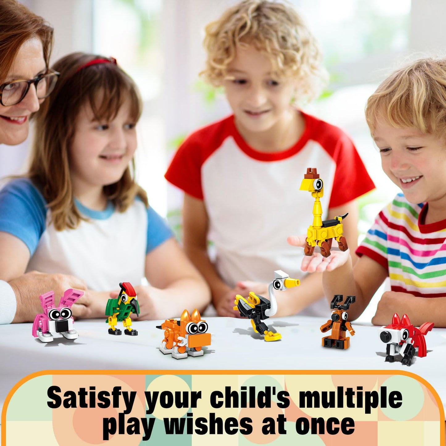 Twerf Party Favors - 20 Pack Mini Animals Building Blocks Set, Goody Bags Stuffers, Small Toys For Kids Prizes, Birthday Party F