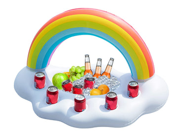 Jasonwell Inflatable Pool Party Cooler - Rainbow Cloud Drink Holder Luau Hawaiian Tropical Beach Themed Birthday Easter Party Decorations Favors Supplies Decor Blow Up Drink Cooler Outdoor Kids Adults
