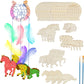 Fennoral 30 Pack Wooden Horse Craft For Kids Unfinished Wooden Cutouts Horse Horseshoes For Girls Boys Paint You Own Horse Dream