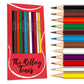 Pun Labs The Rolling Tones Colored Pencil Set - 12 Set Rolling Stones-Inspired Pencils with Foil-Stamped Band References, Ideal 