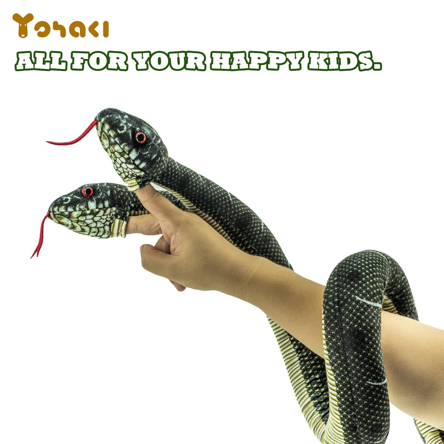 Yohaki Snake Plush Toy,52'' Washable Simulated Snake Plush Cuddle Toy, Soft And Cute Children'S Gift For Boys And Girls, Birthda