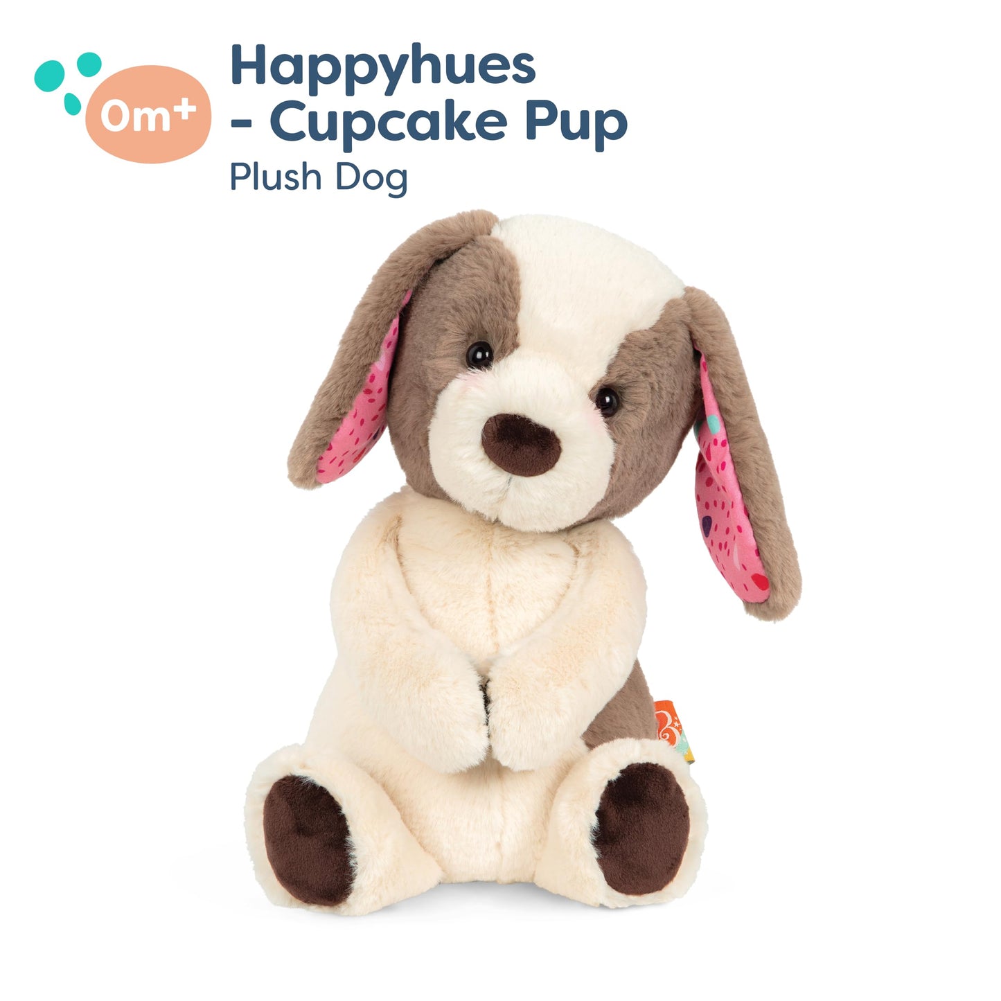 B. Toys- B. Softies-12' Plush Dog - Huggable Dog Stuffed Animal Toy – Soft & Cuddly Plush Puppy – Washable – Babies, Toddlers, Kids- Happy Hues- Cupcake Pup- 0 Months +
