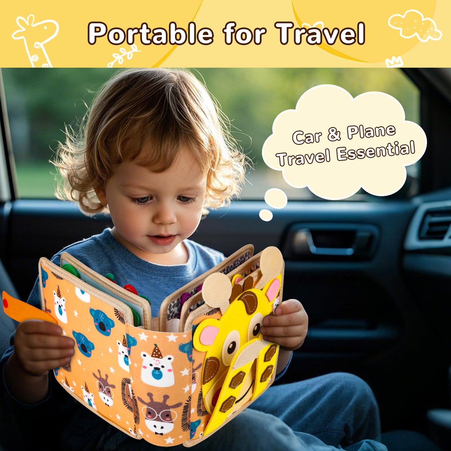 NUOLUTH Montessori Busy Book for Toddlers 1-3, Poke A Dot Sensory Quiet Book - Educational Learning Activities for 1-2 Year Old,