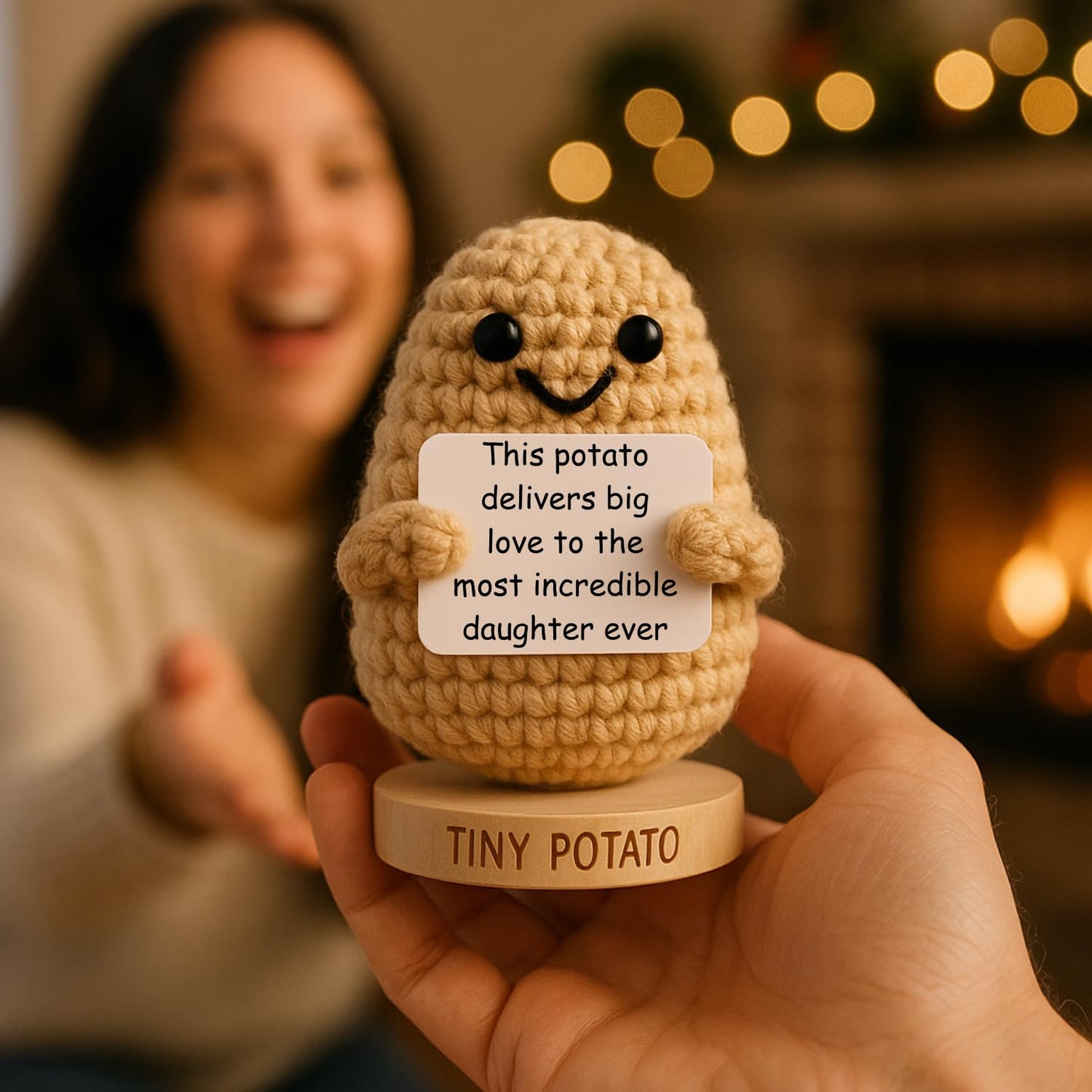 Got you a little something Daughter Gifts - Handmade Positive Crochet Potato Doll with 30 Signs - Birthday Gifts for Daughter  Bonus Step Child  Grown mature-themed Daughters Present
