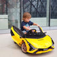 Best Ride On Cars Lamborghini Sian, 12V Battery Powered Ride On Car, Yellow