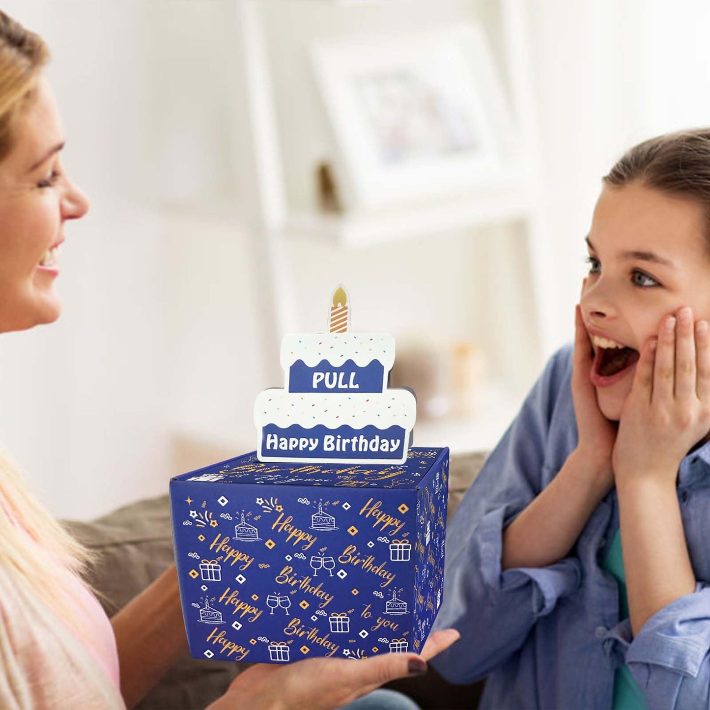 DTESL Happy Birthday Day Money Box with Pull Out Card, Money Holder for Cash, Surprise Gift Box