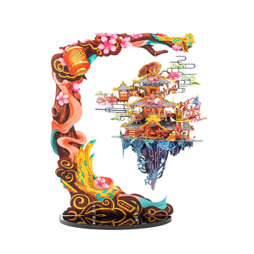 MU 3D Metal Puzzles Chinese Lucky Marriage Pavilion,Chinese Matchmaker Temples Bridal Palace Jigsaw DIY Model Kits Building, Wed