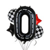 Race Car Birthday Balloons 40 Inch Racetrack Number Balloon 0 Black Boys 10St Birthday Race Car Theme Party Decor Supplies 5 Pcs