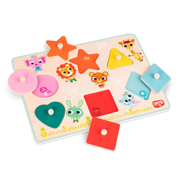 B. Toys – Wooden Peg Puzzle – Puzzle For Kids – Shapes, Colors, Animals – Wooden Toys For Toddlers, Kids – 18 Months + – Shapely Color Puzzle