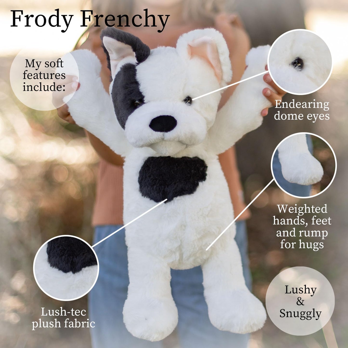 World'S Softest Plush Frody Frenchy, Lushee Large 16'' Stuffed Animal For Baby, Toddler, Kids, Adults, Frenchy Plush Toy Soft, H