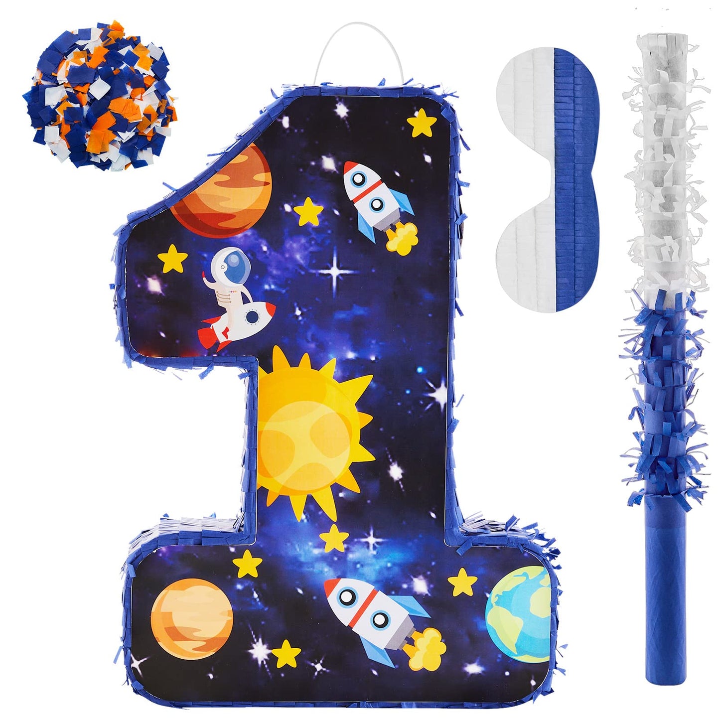 Lewtemi Number 1 Pinata for 1nd Birthday Party Decorations Birthday Pinata with Stick Eye Mask Baby Shower Decorations Party Sup
