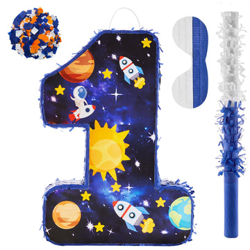 Lewtemi Number 1 Pinata for 1nd Birthday Party Decorations Birthday Pinata with Stick Eye Mask Baby Shower Decorations Party Sup