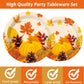 Gisgfim 96 Pcs Fall Thanksgiving Party Plates And Napkins Party Supplies Autumn Leaves Party Tableware Set Pumpkin Maple Party D