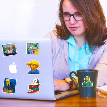 Retro Famous Art Painting Stickers Pack, 100 Pcs Vinyl Waterproof Vincent Van Gogh Oil Painting Style Stickers For Laptop Phone