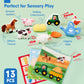 Hahaland Baby Toys 6-12 Months - 13 Pcs Whats Inside Box Surprise Developmental Toy With Stuffed Farm Animals, Rattle, Crinkle T