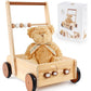 Pairpear Wooden Baby Walker Push Toys,Adjustable Speed Nature Wood Push Walkers For Babies Learning To Walk,Toddler Push And Pull Toys Gift For Baby Girls And Boys 1-2
