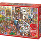 Cobble Hill 1000 Piece Puzzle - DoodleTown: Thanksgiving Togetherness - Cardboard, Model 44501, Sample Poster Included