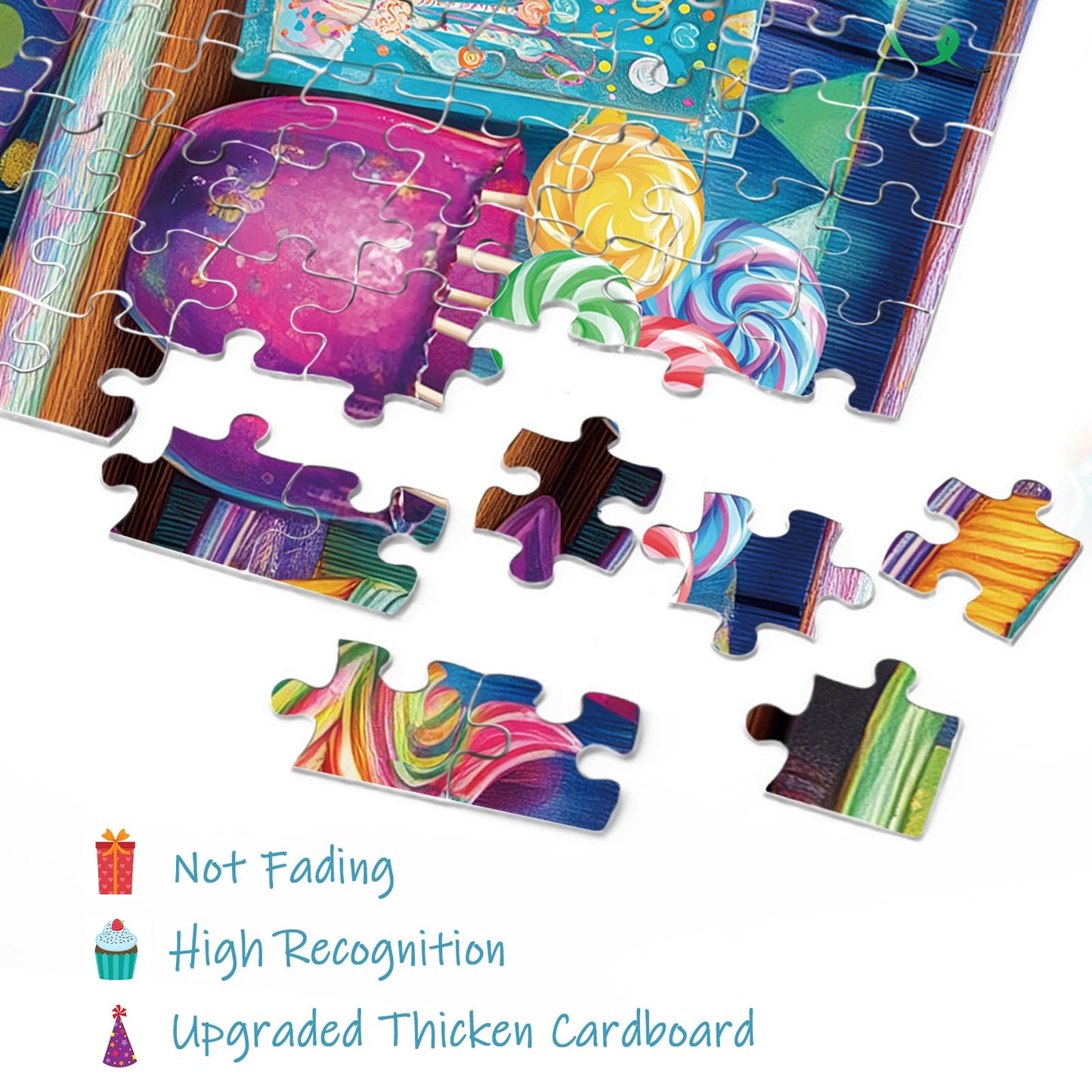 Birthday Cake Puzzle for mature-themeds 1000 Pieces  Colorful Holiday Party Jigsaw Puzzle  Horse Easter Eggs Hot Air Balloon  Carnival Puzzle