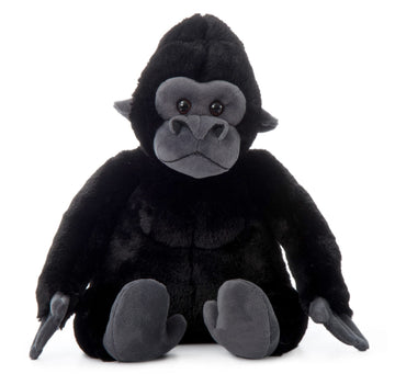 The Petting Zoo Gorilla Stuffed Animal, 12 Inch Plush Toy, Black, Model 420327, Gifts for Kids