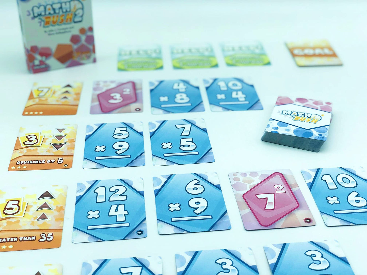 Genius Games Math Rush 2: Multiplication & Exponents - A Cooperative Time-Based Educational Math Flash Card Game For Kids, Students, And Families | Stem Game To Master Mental Math Skills