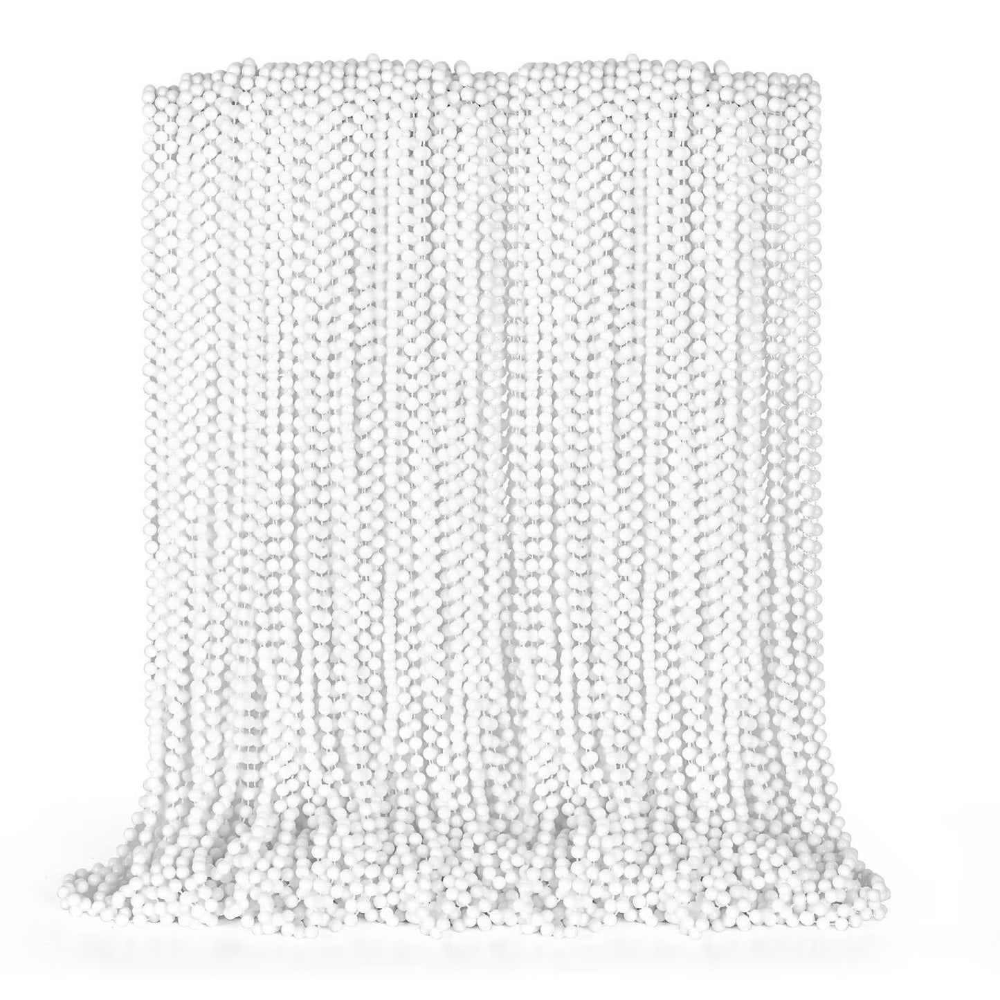 72PCS Bead Necklace, White Beaded Necklace Party Favors Bulk, 33'' Mardi Gras Beads Necklaces Women Men, Festival Parade Throw A