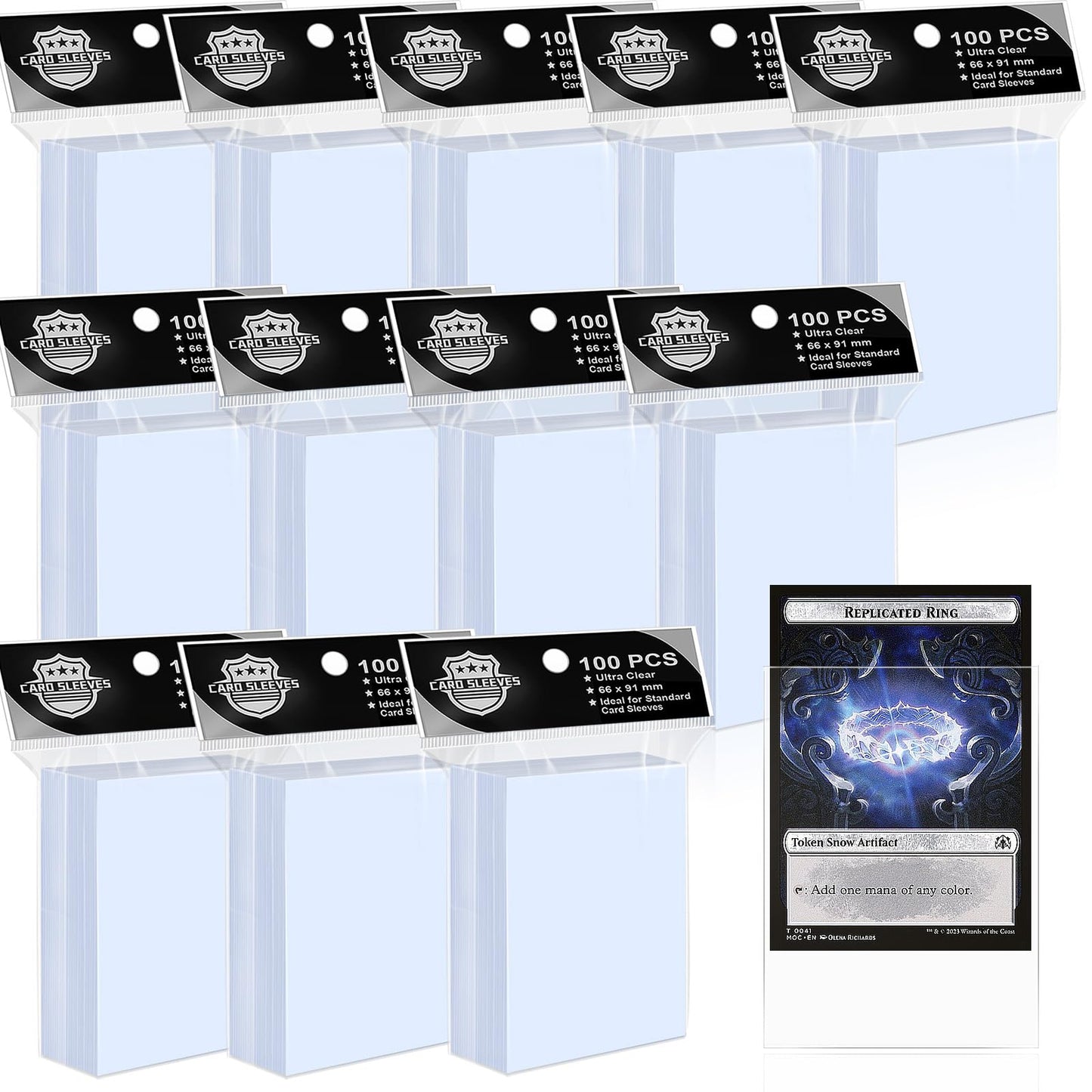 Vkshop 1200Pcs Soft Clear Card Sleeves, Standard Trading Cards Fit For Penny Card Sleeves,Football,Magic, Baseball,Mtg,Yugioh Ca