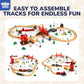 Toy Life Train Set 80Pcs Train Toys With Crane & Locomotive Train, Train Set For Kids 4-8, Wooden Train Tracks Toy Train Set For Toddlers 3 4 5, Kids Train Set Gift Toy Fits Thomas, Brio Tracks