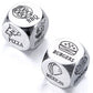 JEWGLO Date Night Dice Set, Stainless Steel, Small, Silver - Fun Valentine's Gift for Couples, Food Decision Dice, Anniversary Ideas