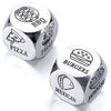 JEWGLO Date Night Dice Set, Stainless Steel, Small, Silver - Fun Valentine's Gift for Couples, Food Decision Dice, Anniversary Ideas
