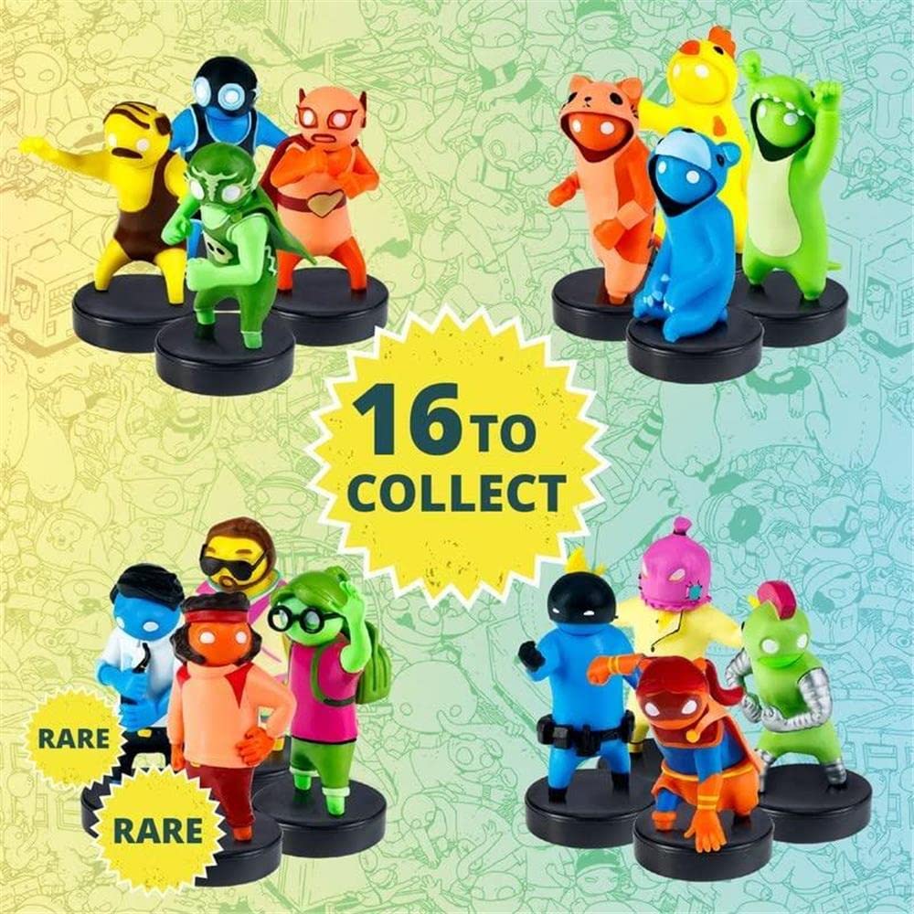 P.M.I. Gang Beasts Ink Stamper 12pk - Rubber Wrestler Bear & Chicken Party Favors, 2" x 2"