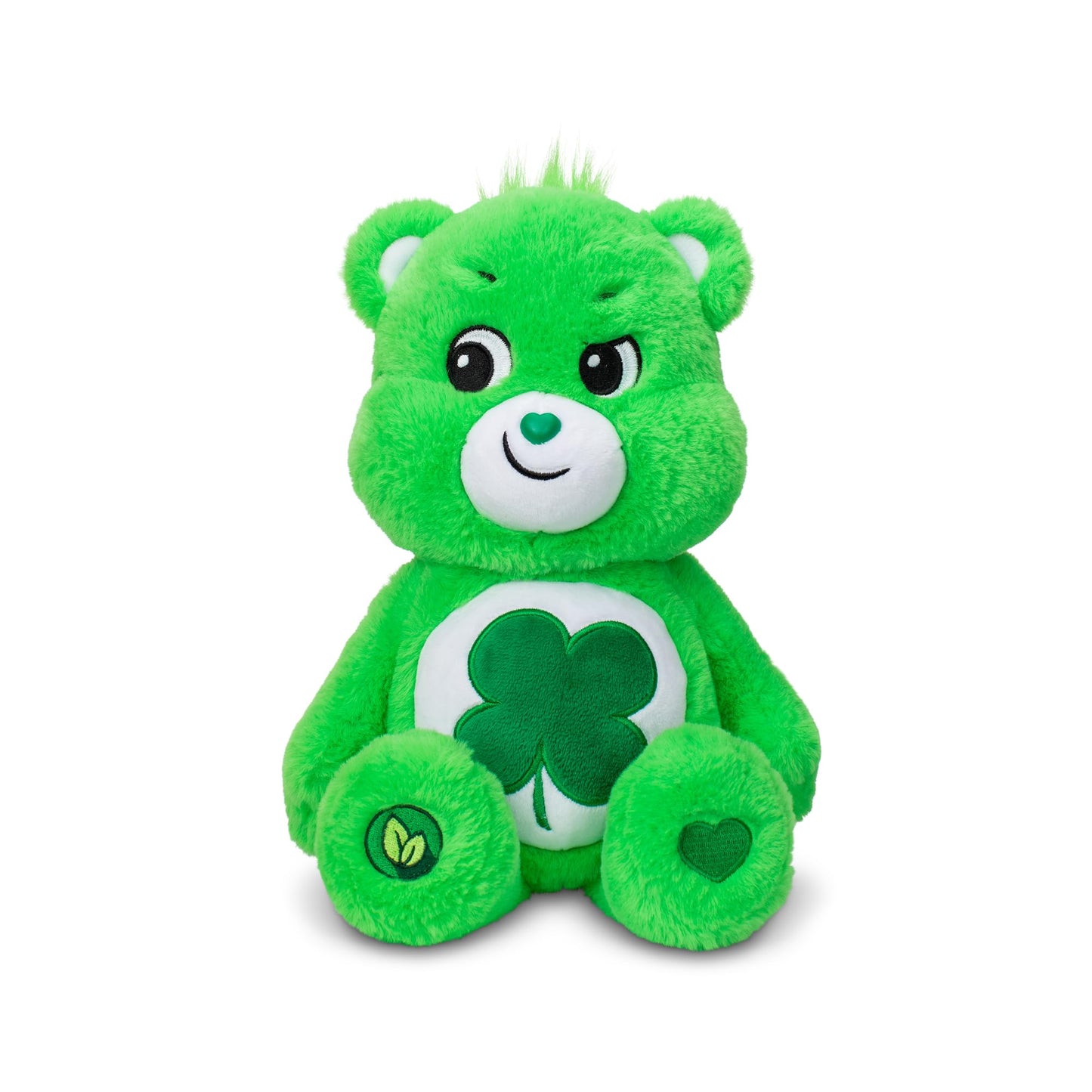 Care Bears Good Luck Bear Plushie - 14" Green Stuffed Animal - Soft Fabric Toy for Ages 4+ - Perfect Gift for Boys and Girls