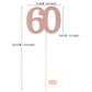 Gexolenu No 60, 10 Pack Double-Sided Rose Gold Glitter 60Th Birthday Centerpieces For Tables, Number 60 Birthday Table Toppers P