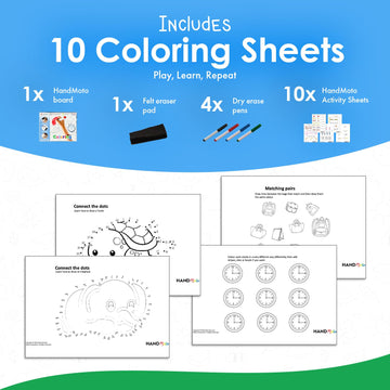 Handmoto Preschool Learning Activities Drawing Board - Dry Erase Board For Kids - Educational Toys For 3+ Year Old - Handheld Tr