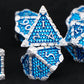 KERWELLSI Metal DND Dice Set with Box, 7 Pcs Blue Green Dungeons and Dragons Dice, Dragon Scale Polyhedral D&D Dice Set, D and D