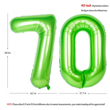 Number Balloons 40 Inch Green Birthday Party Decorations 70St Digital Jumbo Helium Foil Mylar Balloon