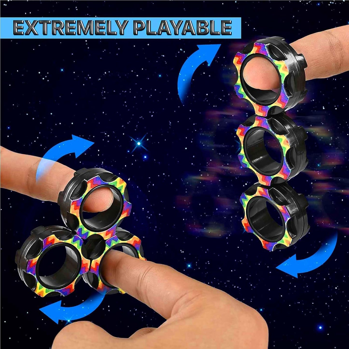 5Pcs Fidget Toys Adults Set Easter Basket Gift For Teen Autism Sensory Pack With Figette Cube Magnetic Rings Pad Adhd Stress Relief For Kids Teen, Cool Gadget Desk Spinner Christmas Stocking Stuffer
