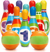 Coloch Kids Bowling Set, Indoor Toddler Bowling Game Educational Toy Game Soft Colorful 10 Foam Pin And 2 Balls Play Game Printe