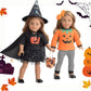 Sweet Dolly 18 Inch Doll Clothes Accessories Halloween Pumpkin Witch Costume Pumpkin Suit Set For 18 Inches Dolls