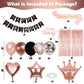 Rose Gold Birthday Decorations For Women Black Rose Gold Balloons Birthday Party Decoration Rosegold Happy Bithday Banner Sash C