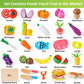 iPlay, iLearn Wooden Play Food Toy Set - Magnetic Fruit & Vegetables, Large Red, Montessori Educational Gift for Ages 3-7