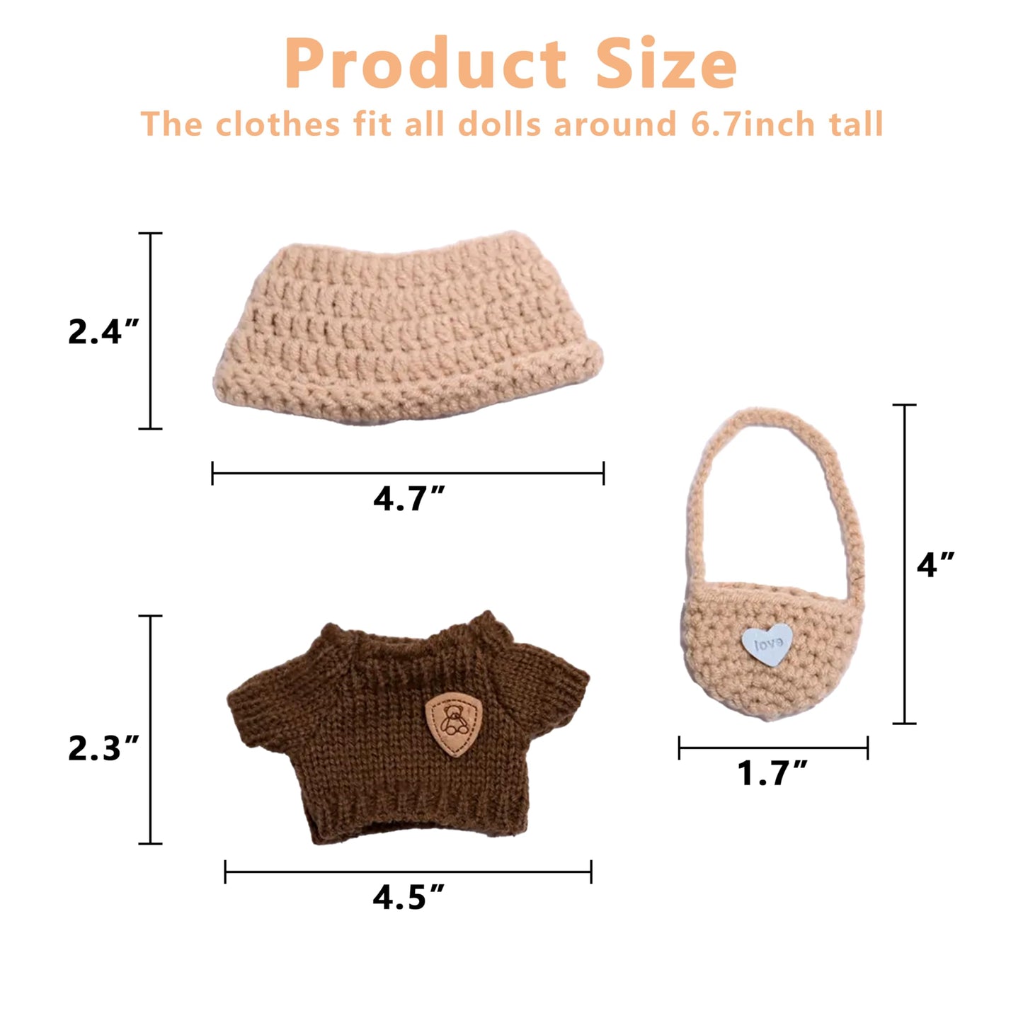 Aimpiwt Doll Clothes For 17Cm Doll, Forest Style Outfit With Knit Vest , Blind Box Figure Display & Nature-Themed Photography (B