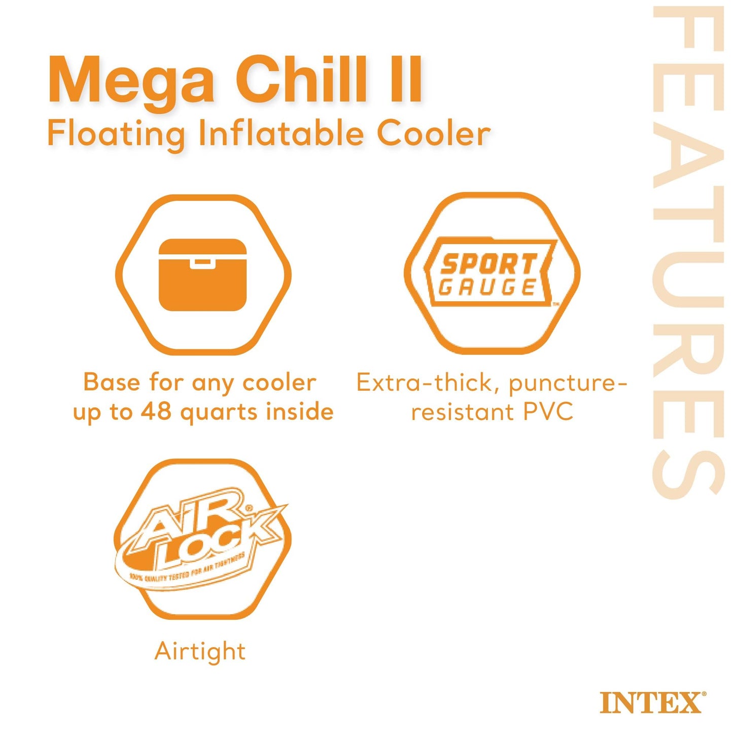 Intex 58821Ep Inflatable Mega Chill Ii 72 Can Beverage Cooler Float W/ Lid