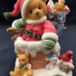 Enesco Cherished Teddie Kris Up On The Rooftop Figurine, White Resin, Model 272140