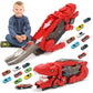 Dinosaur Truck Toy For Boys & Girls Ages 3-7 - Foldable T-Rex Car Transporter With Race Track, Dino Hauler Playset With 8 Die-Ca