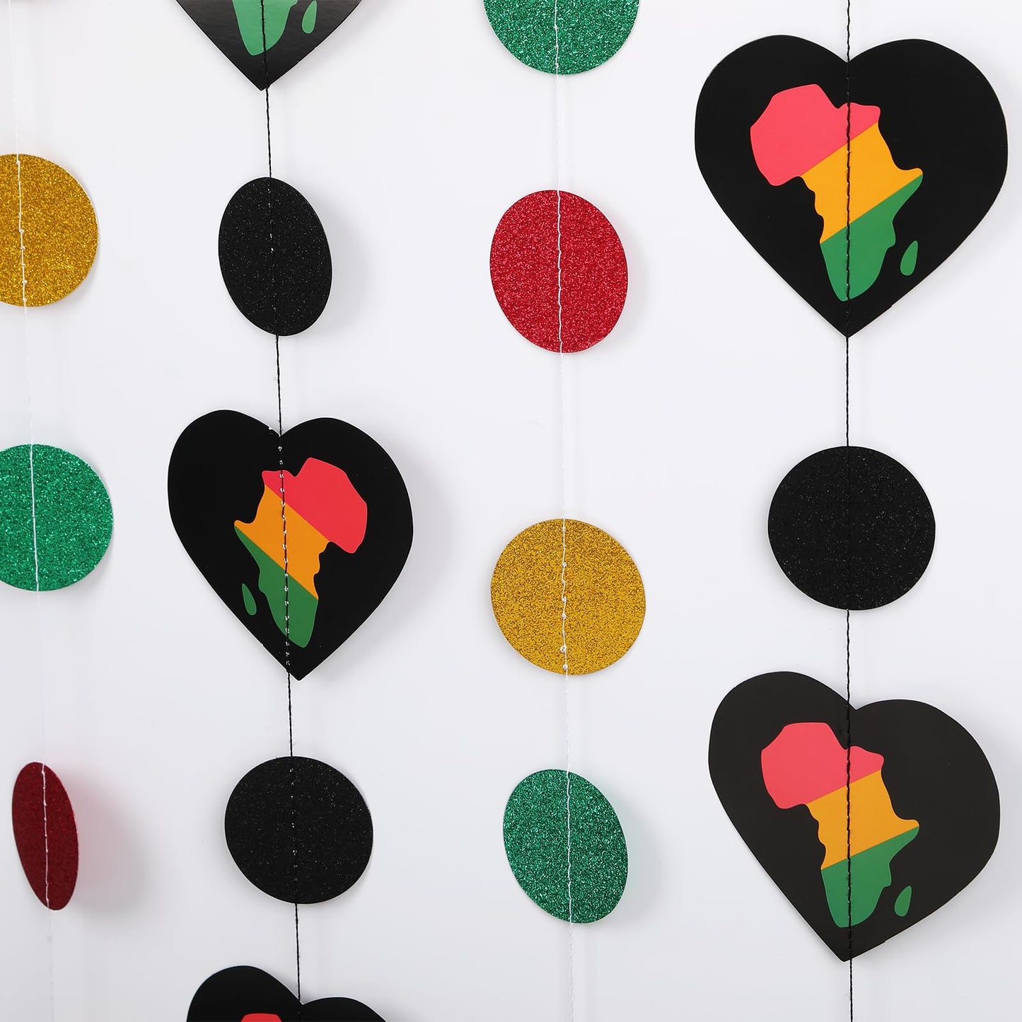 MARFOREVER Juneteenth Decorations Hanging Swirls, 5 Pcs 41 Ft African American Festival Ornaments Hanging Garland Streamers for