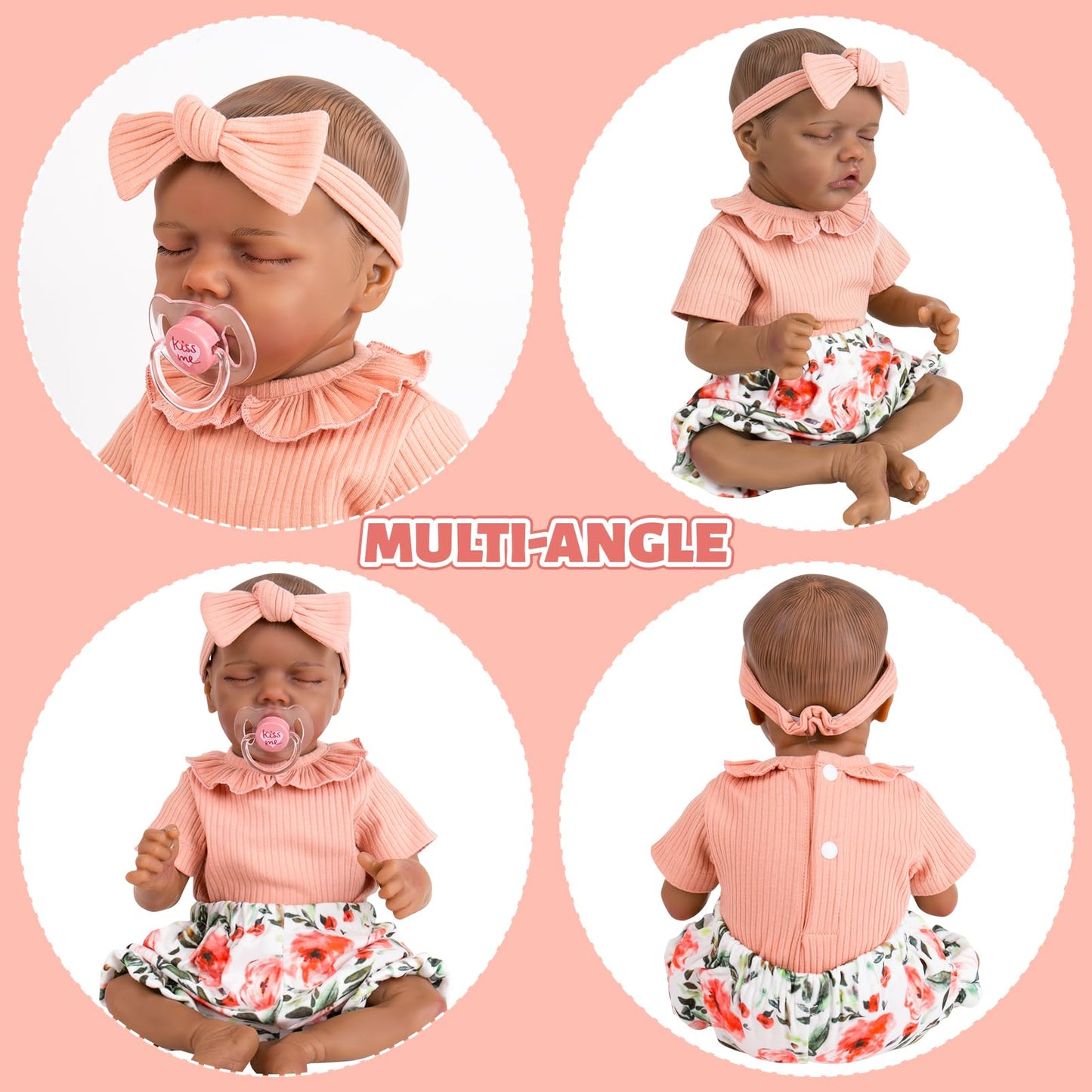 Aori Reborn Baby Dolls Clothes 20 inch Outfit Shirt and Floral Pants Set for 17-20 Inch Lifelike Reborn Girl Doll