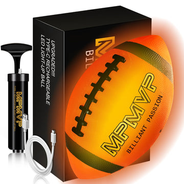 Cadyaw Glow In The Dark Football: Official Size 9 Rechargeable Light Up Football Ideas For Boys 13 14 15 16 17 18 Teen Toys For
